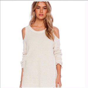 Free People Cold Shoulder Textured Sweater M